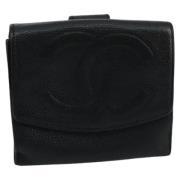 Pre-owned Leather wallets Chanel Vintage , Black , Dames