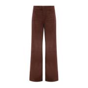 Ribfluwelen Corduroy Broek Mid-Rise Re/Done , Brown , Dames