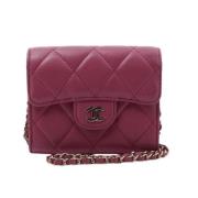 Pre-owned Leather wallets Chanel Vintage , Pink , Dames