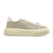 Sneakers met lurex draad Casadei , Beige , Dames