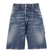 Blauwe Katoenen Shorts met Gescheurde Details Dsquared2 , Blue , Heren