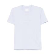 Blauw Baby Logo Geborduurd Slim Fit T-shirt Givenchy , Blue , Dames