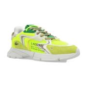 Gele Leren Mesh Sneakers Lacoste , Multicolor , Heren