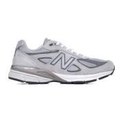 Grijze Suède Mesh Leren Sneakers New Balance , Gray , Heren