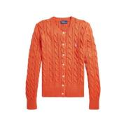 Gebreide Cardigan met Iconisch Motief Polo Ralph Lauren , Orange , Dam...