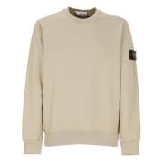 Beige Katoenen Sweatshirt met Logopatch Stone Island , Beige , Heren