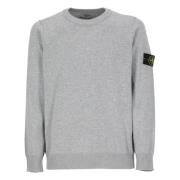 Grijze Katoenen Trui met Logopatch Stone Island , Gray , Heren