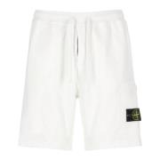 Witte katoenen Bermuda shorts met zakken Stone Island , White , Heren