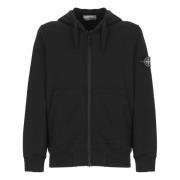 Zwarte Katoenen Hoodie Stone Island , Black , Heren