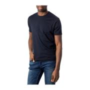 Blauw Katoenen Crew Neck T-Shirt Armani Exchange , Blue , Heren