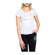 Witte Katoenen T-shirt Collectie Armani Exchange , White , Dames