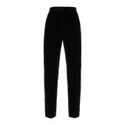 Fluwelen Tuxedo Broek Dolce & Gabbana , Black , Dames