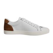 Witte Bruine Leren Sneakers met Rubberen Zool Dolce & Gabbana , White ...