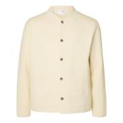 Beige Polo Cardigan Jas Selected Homme , Beige , Heren