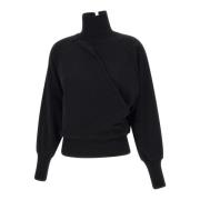 Zwarte katoenen sweatshirt met hoge kraag Closed , Black , Dames