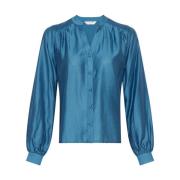 Romina Shirt Lange Mouw Blouse Moss Copenhagen , Blue , Dames