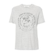 Gemêleerd Logo Print T-Shirt Golden Goose , Gray , Dames