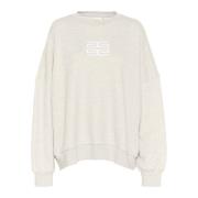 Oversized Sweatshirt Lichtgrijs Melange Gestuz , Beige , Dames