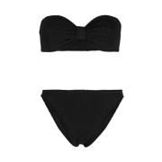 Zwart Gekreukte Strandkleding Set Hunza G , Black , Dames