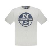 Grijze Katoenen Crew Neck T-Shirt North Sails , Gray , Heren