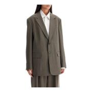 Oversized Wollen Blazer met Enkele Rij Knopen Filippa K , Gray , Dames