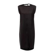 Elegante Midi Jurk met V-Rug MM6 Maison Margiela , Black , Dames