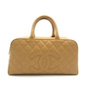 Pre-owned Leather chanel-bags Chanel Vintage , Beige , Dames