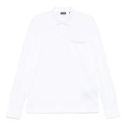 Katoenen poloshirt met 3 knopen Ermenegildo Zegna , White , Heren