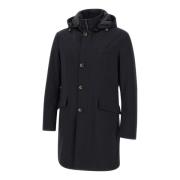 Midnight Blue Parka met Afneembare Capuchon Montecore , Blue , Heren