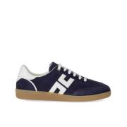 Navy en Ivoor Logo Sneaker Elisabetta Franchi , Blue , Dames