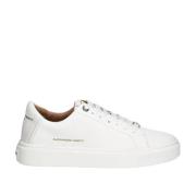 Witte Sneakers met Gehamerd Leer Alexander Smith , White , Heren