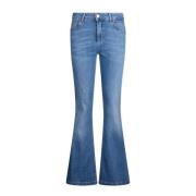 Blauwe Flared Jeans met Elastische Inzet Liu Jo , Blue , Dames