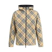 Omkeerbare Waterdichte Hoodie met Rits Burberry , Beige , Heren