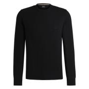 Zwarte Gebreide Trui Hugo Boss , Black , Heren