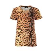 Gestreept T-shirt met logo Cavalli Class , Orange , Dames