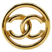 Pre-owned Metal brooches Chanel Vintage , Yellow , Dames