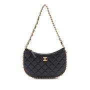 Pre-owned Leather shoulder-bags Chanel Vintage , Black , Dames