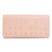 Pre-owned Leather wallets Bvlgari Vintage , Pink , Dames