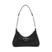 Elegante Zwarte Handtas met Gouden Details Guess , Black , Dames