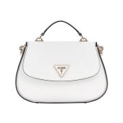 Witte Handtas met Gouden Details Guess , White , Dames