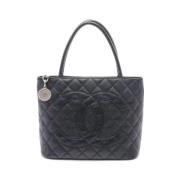 Pre-owned Leather totes Chanel Vintage , Black , Dames