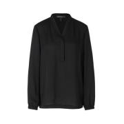 Wijde Blouse met Volantdetails Marc Cain , Black , Dames