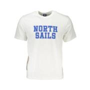 Print Logo Korte Mouw Katoenen T-Shirt North Sails , White , Heren