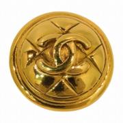 Pre-owned Metal brooches Chanel Vintage , Yellow , Dames