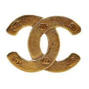 Pre-owned Metal brooches Chanel Vintage , Yellow , Dames