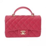 Pre-owned Leather chanel-bags Chanel Vintage , Pink , Dames