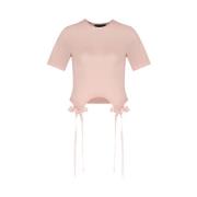 Lichtroze Bow Tails Katoenen T-Shirt Simone Rocha , Pink , Dames