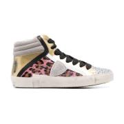 Multicolor Luipaardprint Glitter Sneakers Philippe Model , Multicolor ...