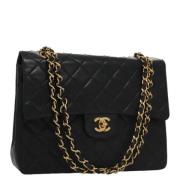 Pre-owned Leather chanel-bags Chanel Vintage , Black , Dames