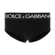 Zwart stretch katoenen slip set Dolce & Gabbana , Black , Heren